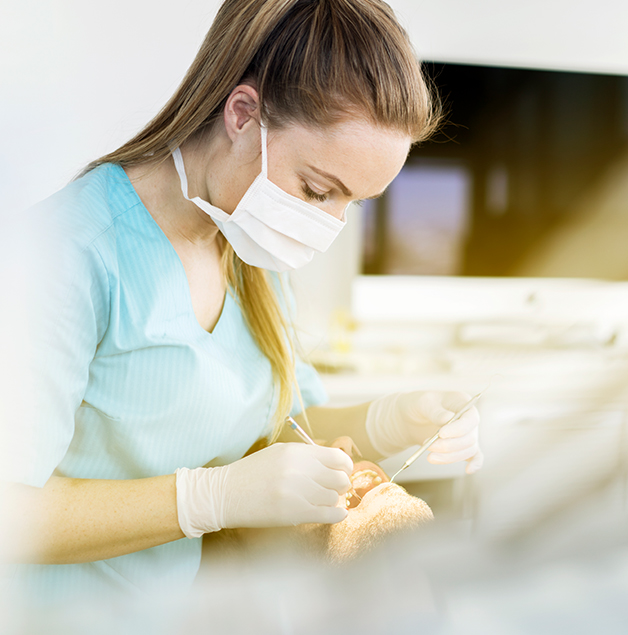 dentist working on patient