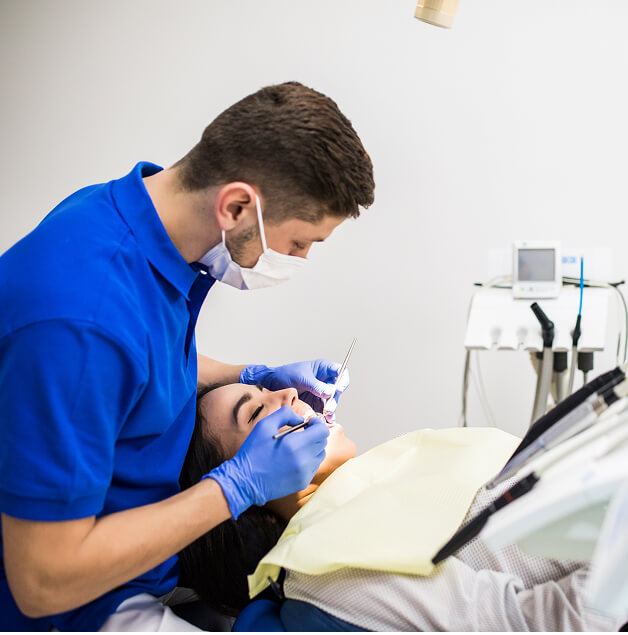 dentist working on patient